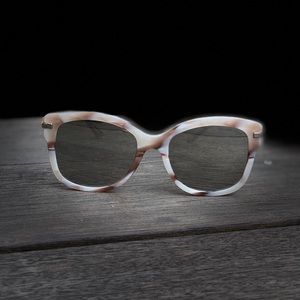 Michael Kors Lia Sunglasses Ivory & Pink Marble